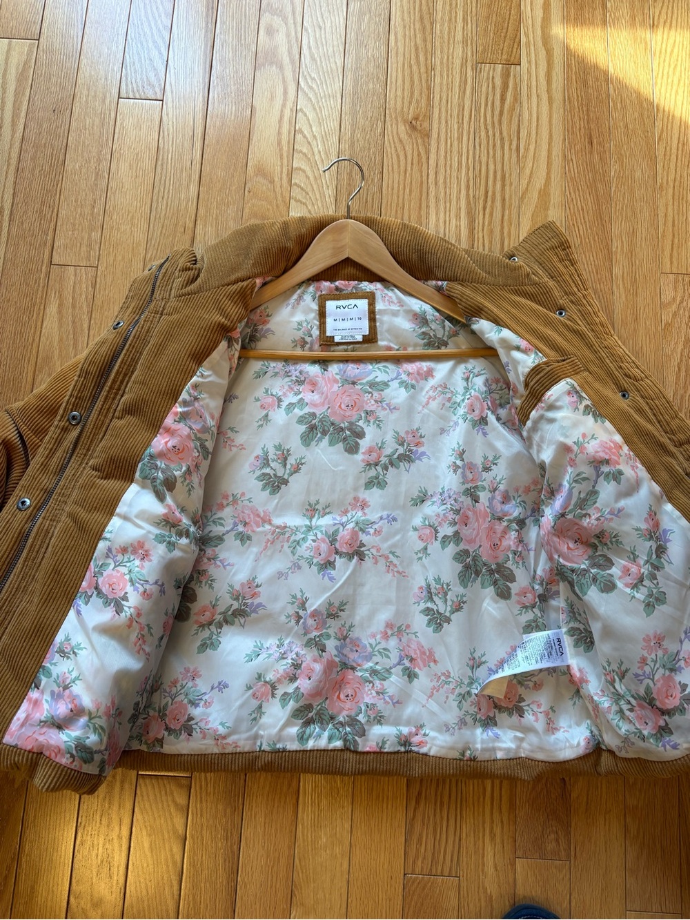 Cotton Corduroy Puffer Jacket in Camel, Cropped Length, size medium - Picture 4 of 11